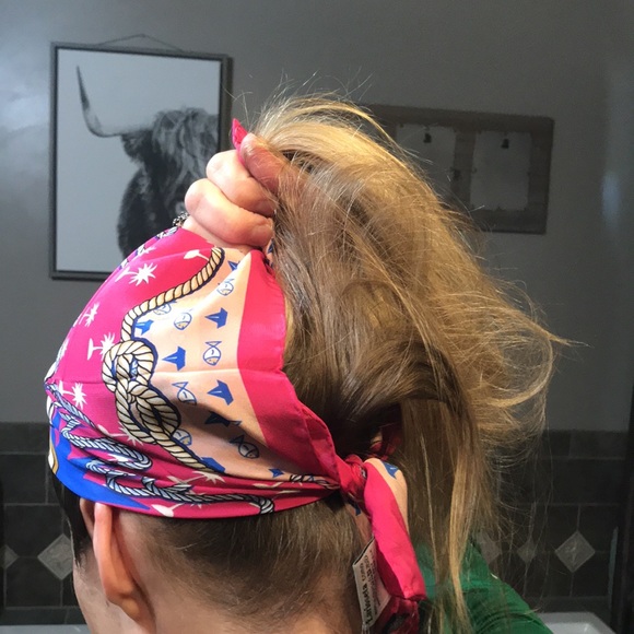 Moschino Silk Scarf Sailor Teddy Bear Pink NWT - Picture 10 of 11